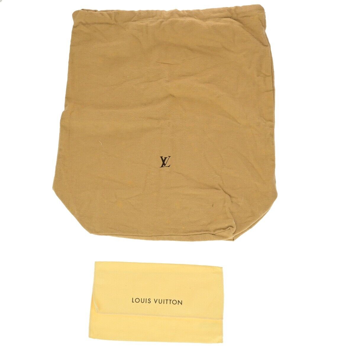 LOUIS VUITTON Logo 10 Set Dust Bag Drawstring Canvas Cotton Beige Brown 02EB533
