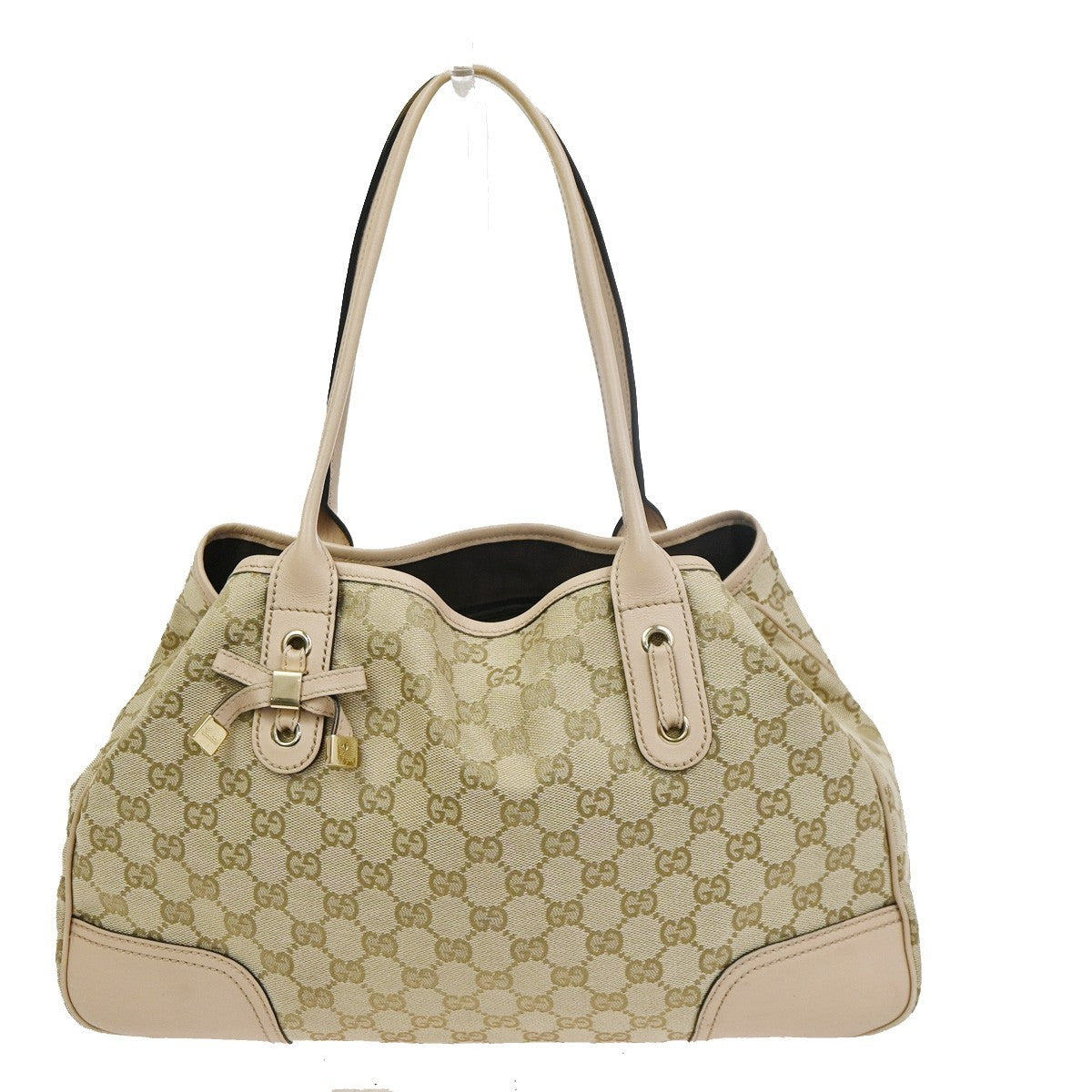 GUCCI Princy GG Shoulder Tote Hand Bag Canvas Leather Beige GHW Italy 84CA774