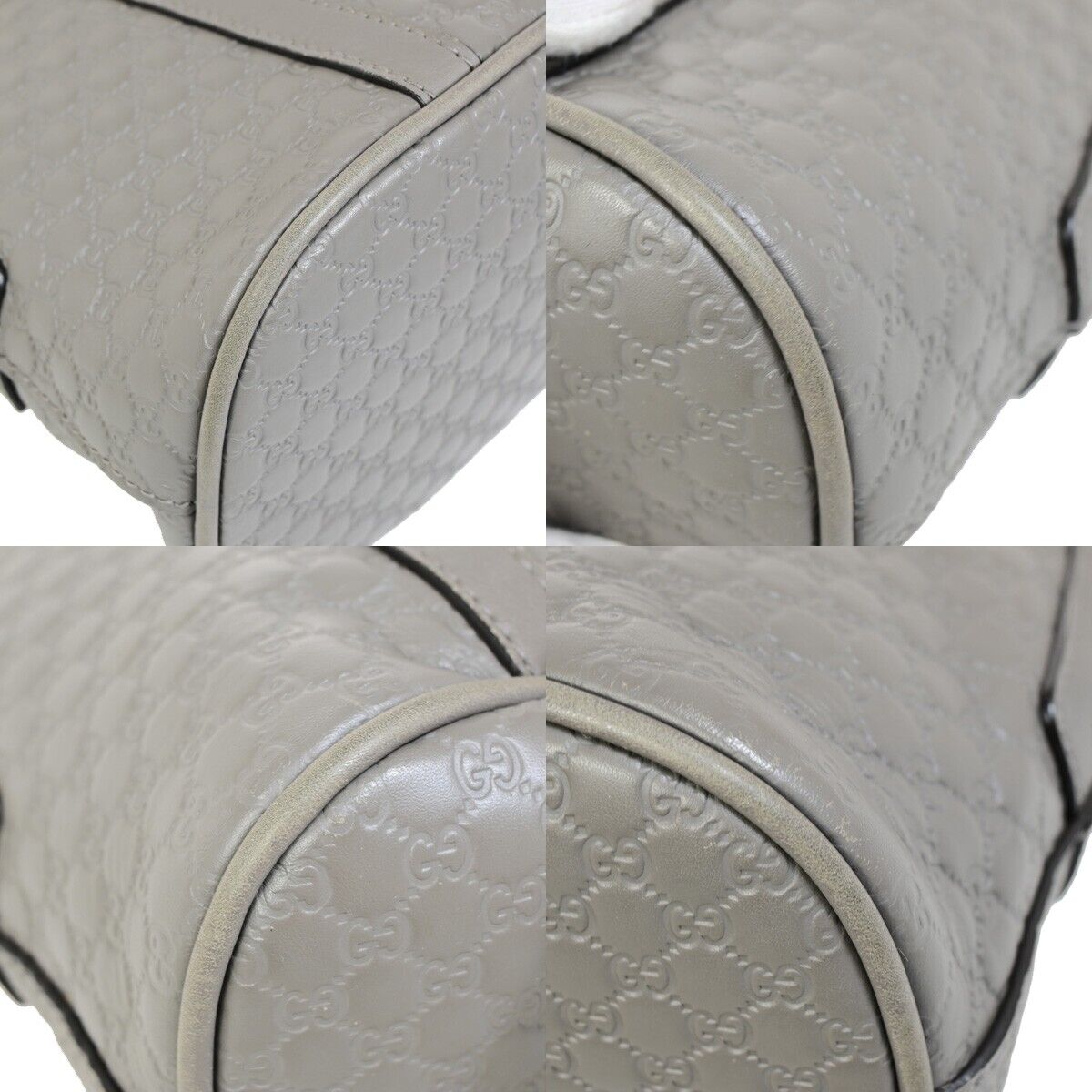 GUCCI Logo Guccissima GG Pattern 2Way Shoulder Hand Bag Leather Gray 95FA738
