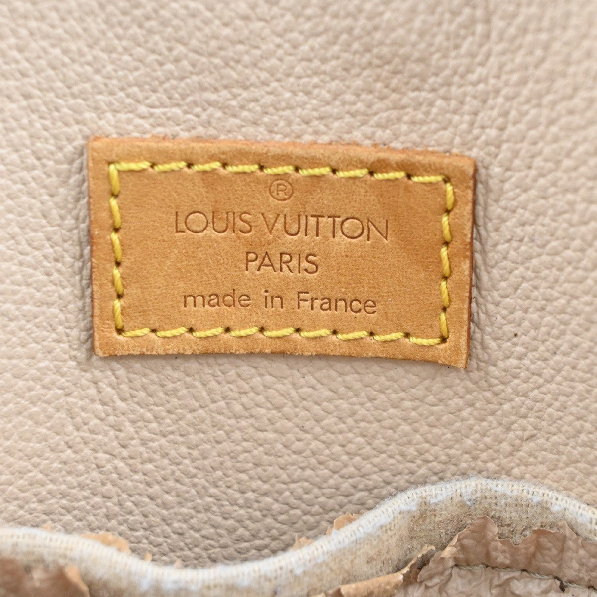 LOUIS VUITTON Logo Sac Plat Hand Tote Bag Monogram Leather Brown M51140 65KC814