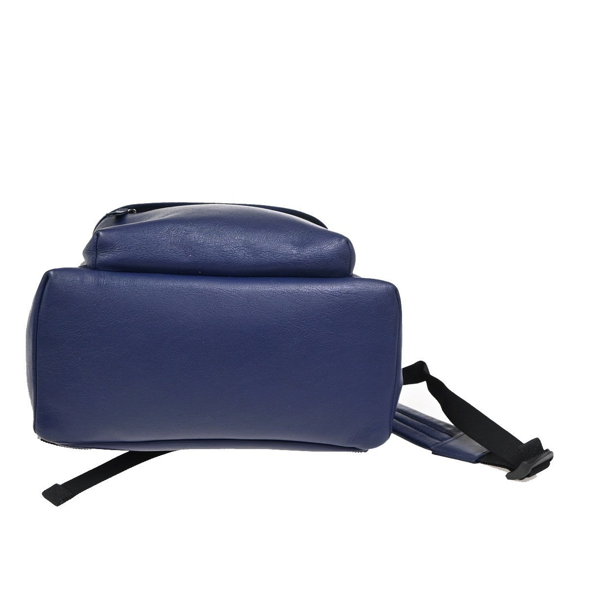 BALENCIAGA Logo Everyday Backpack Adjustable Strap Leather Blue Italy 12ZA253