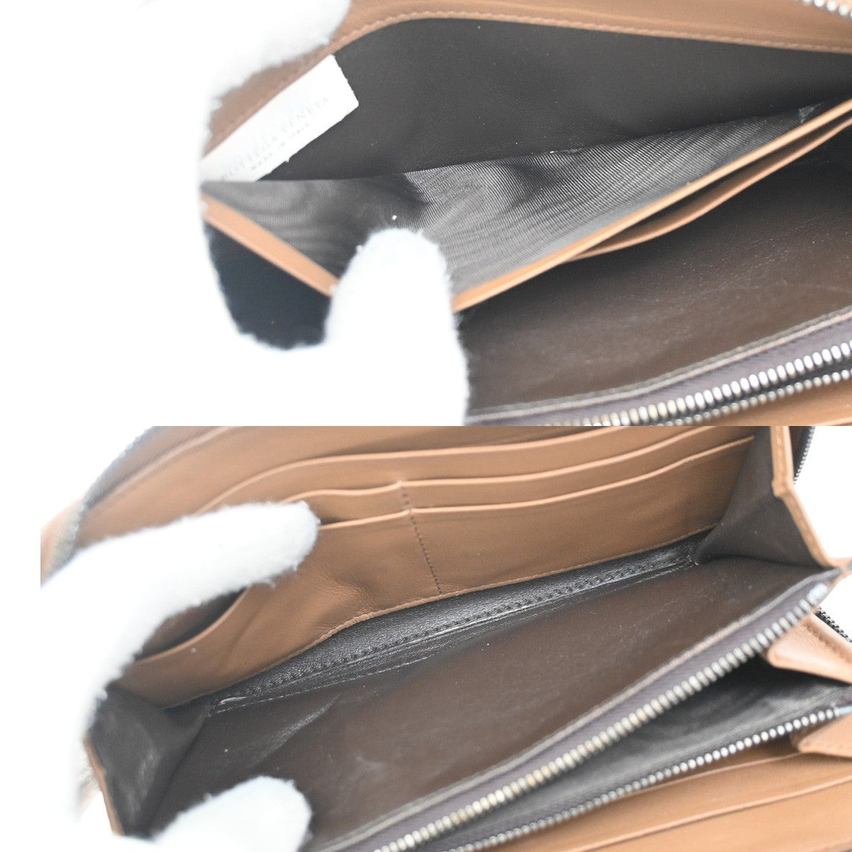 BOTTEGA VENETA Logo Intrecciato Zippy Long Wallet Embossing Leather BN 67DA286