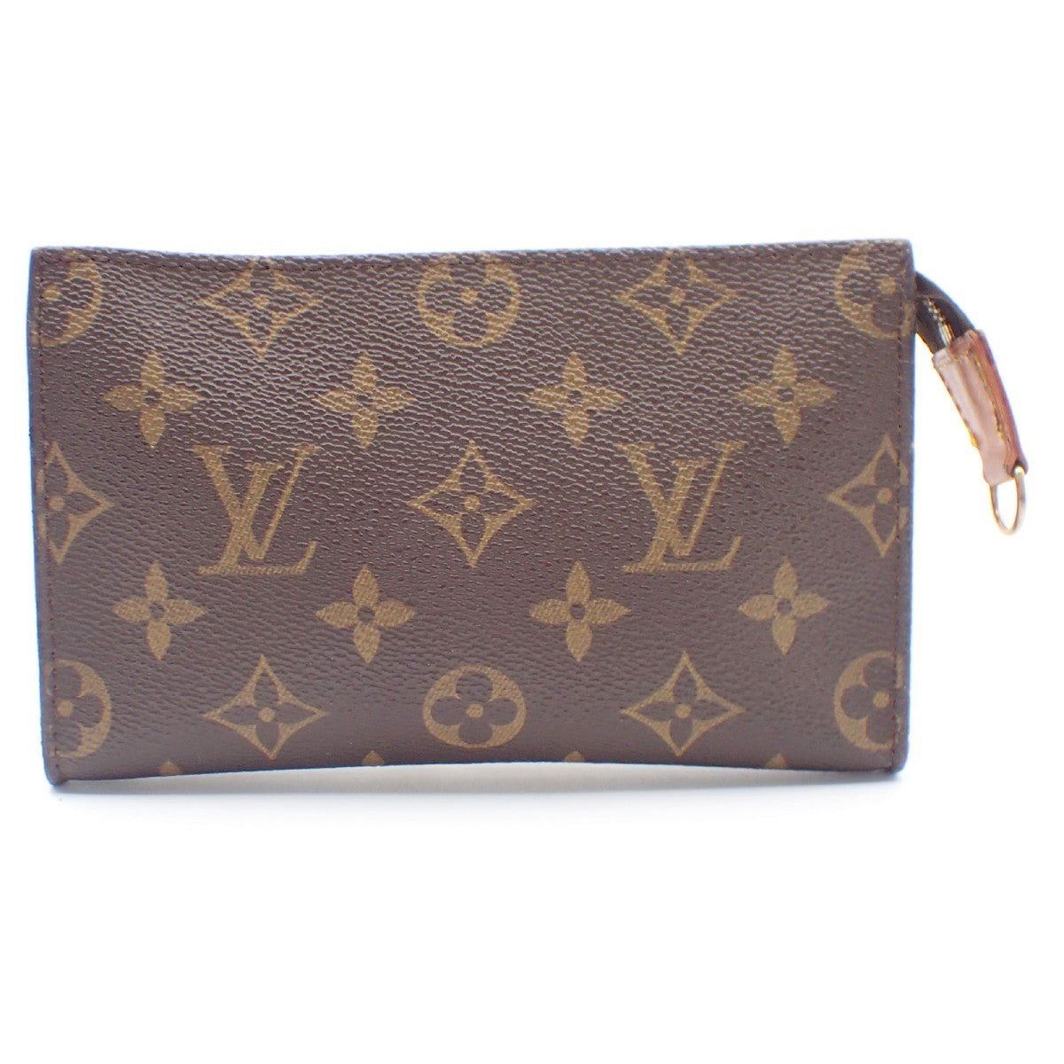 LOUIS VUITTON Logo BUCKET PM Pouch Bag Monogram Leather Brown France 66KC144