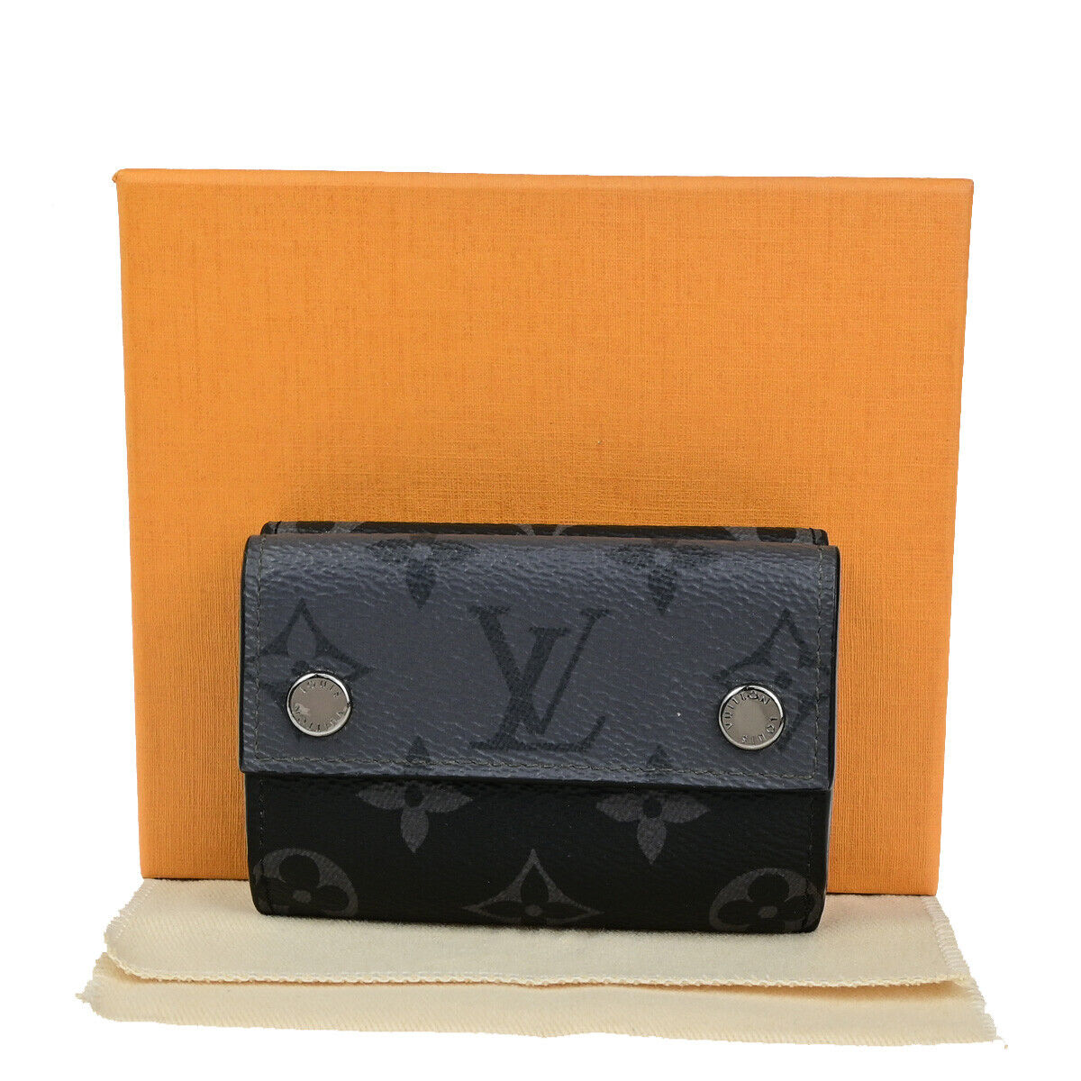 LOUIS VUITTON Discovery Compact Wallet Monogram Eclipse Reverse M45417 36YG748