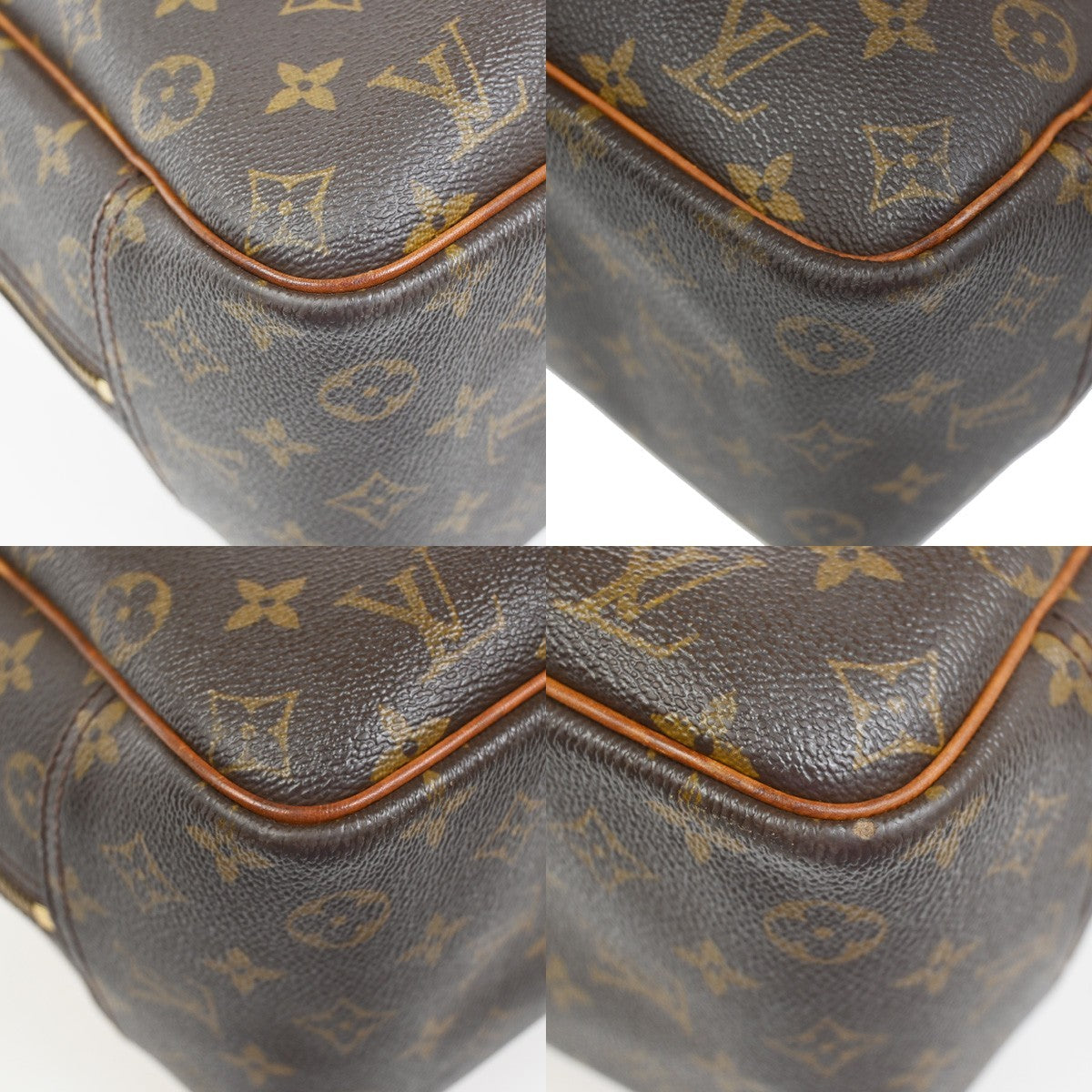 LOUIS VUITTON LV Logo Deauville Hand Bag Monogram Leather Brown M47270 31YH872