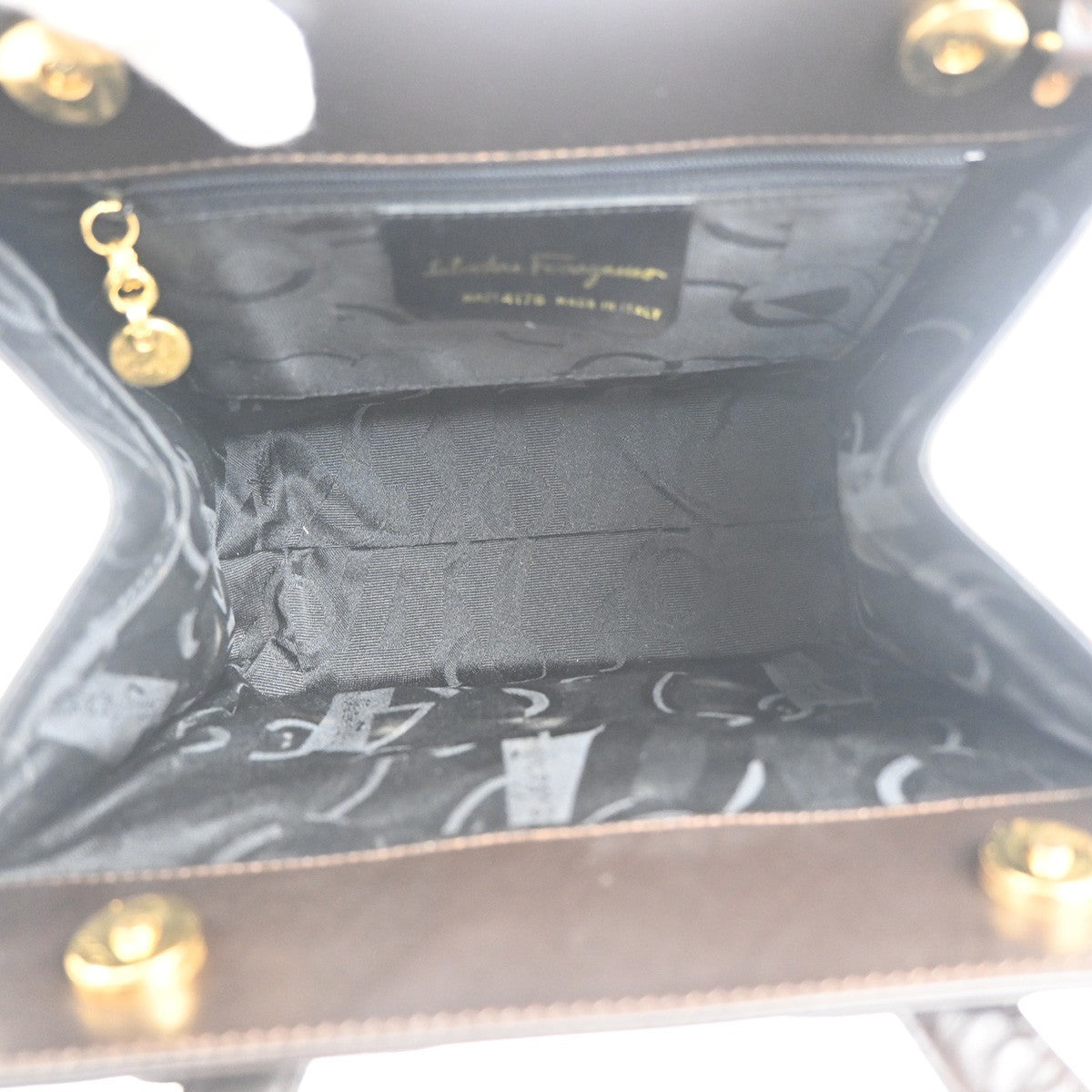 SALVATORE FERRAGAMO Vara 2way Shoulder Hand Bag Leather Brown GHW Italy 64KC714