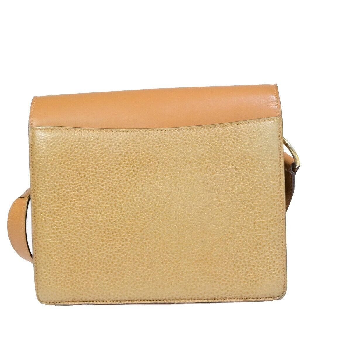 CELINE Logo Shoulder Bag Leather Brown GHW Made in Italy 66EB657