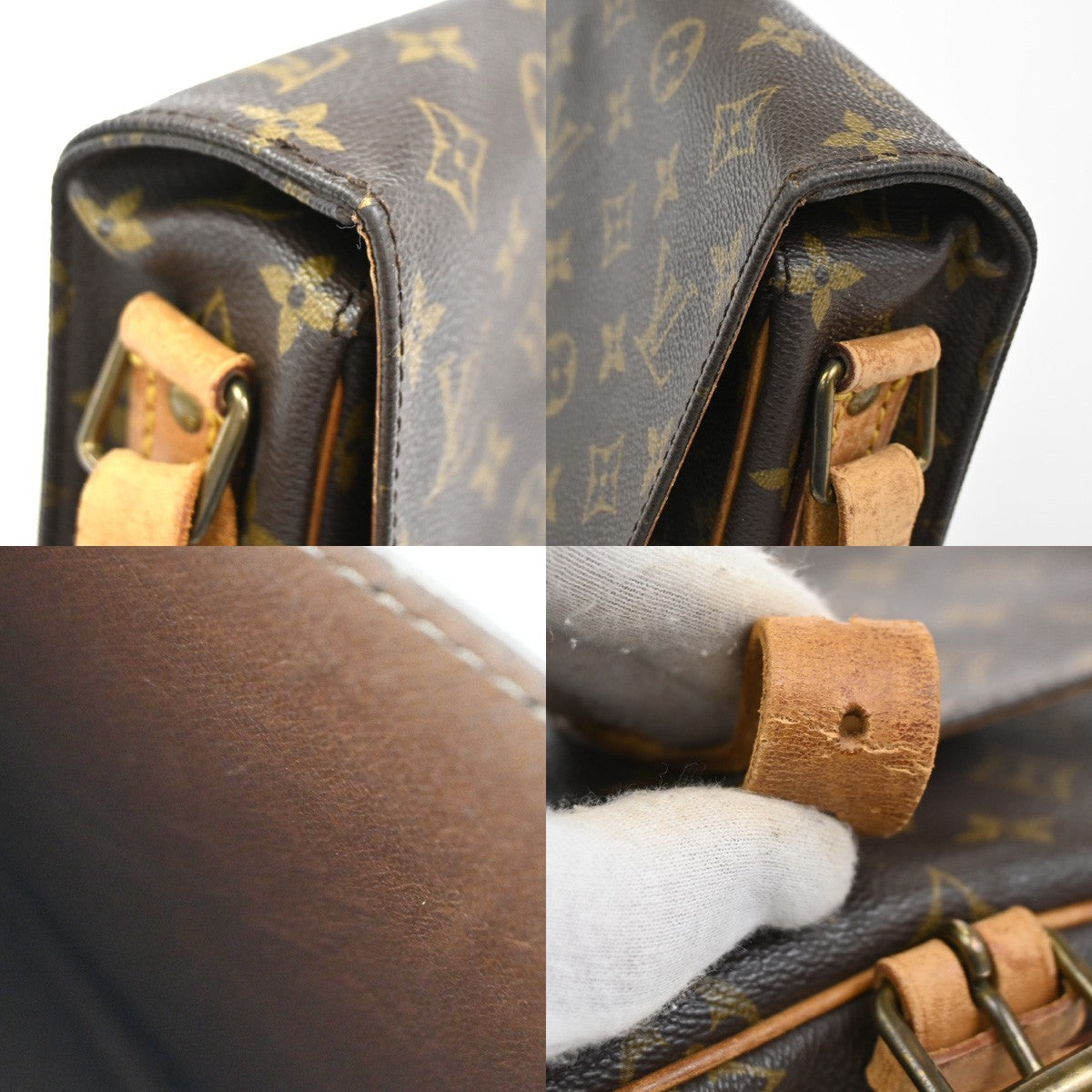 LOUIS VUITTON Cartouchiere MM Shoulder Bag Monogram Leather Brown M51253 31CA716