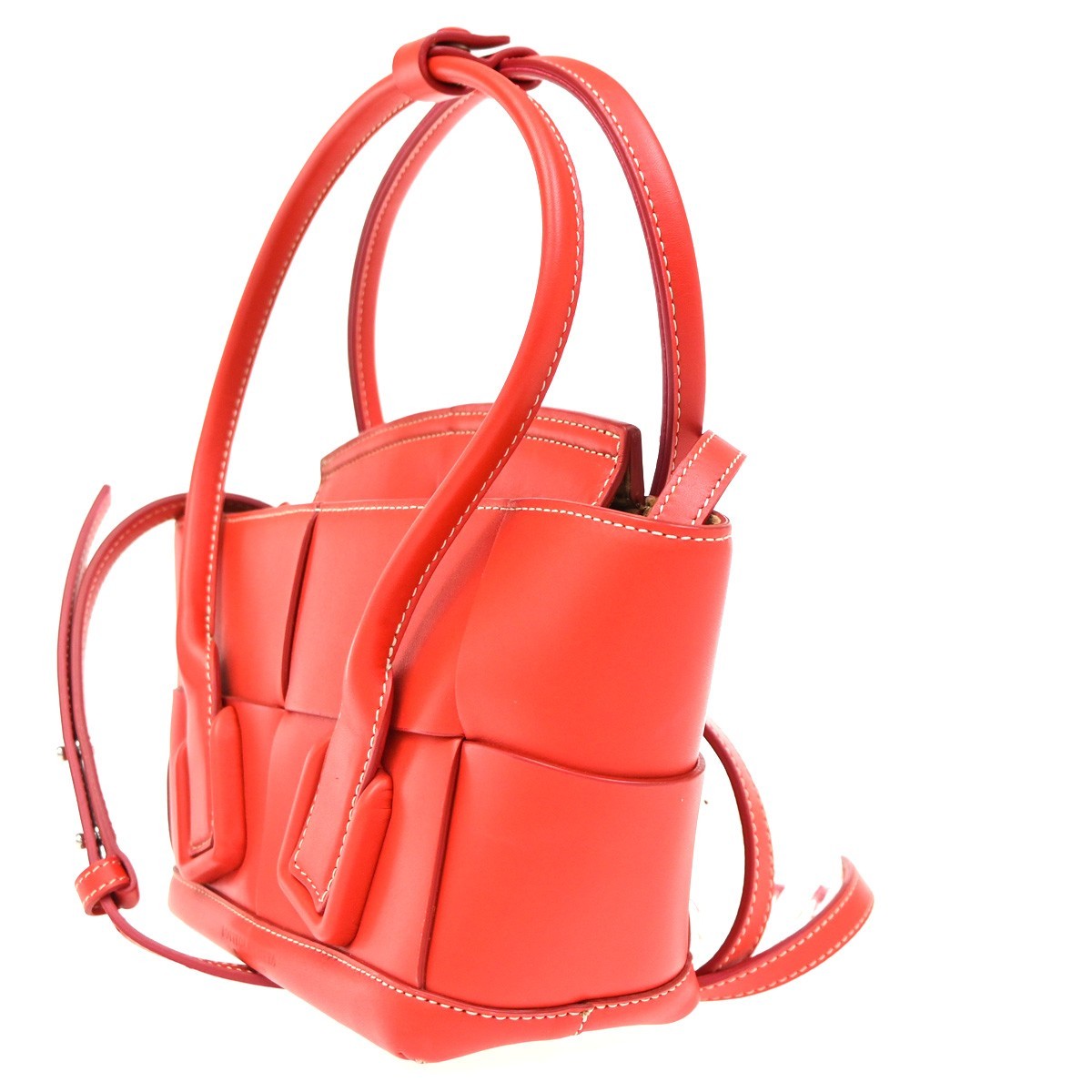 BOTTEGA VENETA Arco 2Way Shoulder Bag Hand Bag Suede Leather Red Italy 689RL773