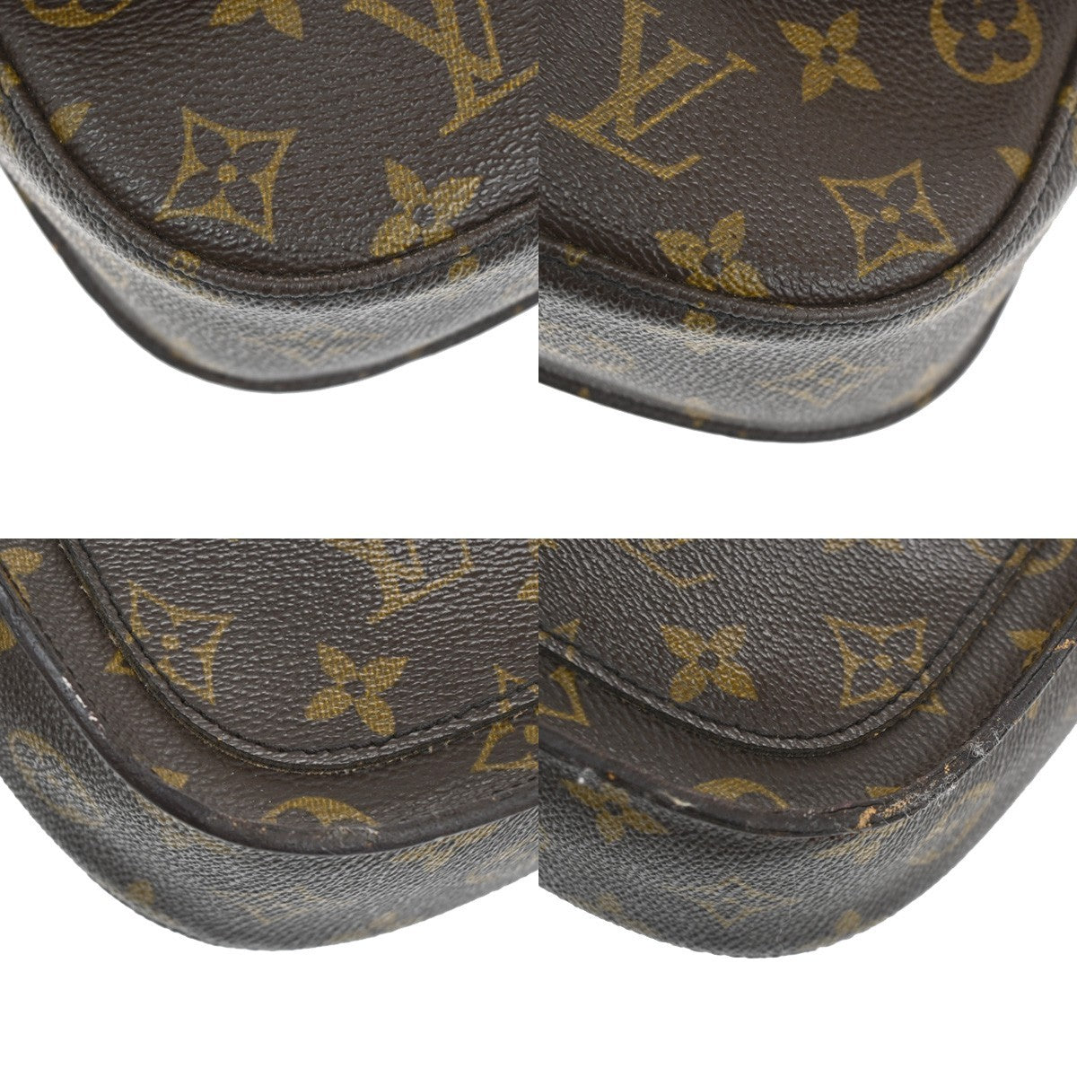 LOUIS VUITTON Saint Cloud MM Shoulder Bag Monogram Leather Brown M51243 36TA324