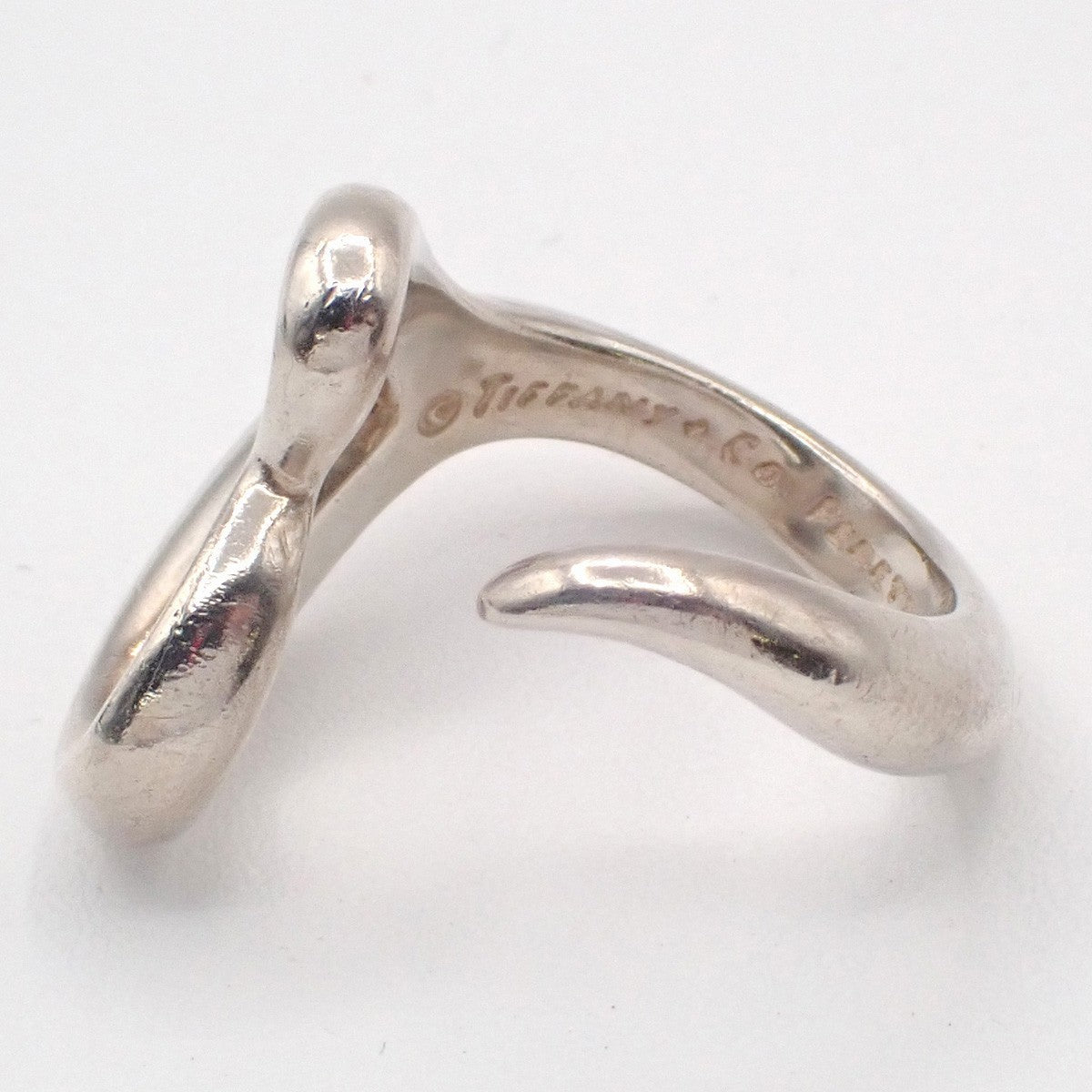 TIFFANY & CO. Elsa Peretti Open Heart Ring JP 9 US 5 Sterling Silver 925 09KC822