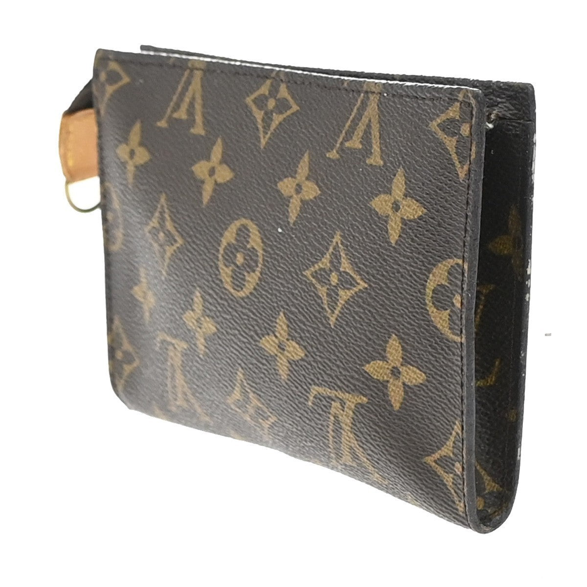 LOUIS VUITTON Logo BUCKET PM Pouch Bag Monogram Leather Brown France 60KP175