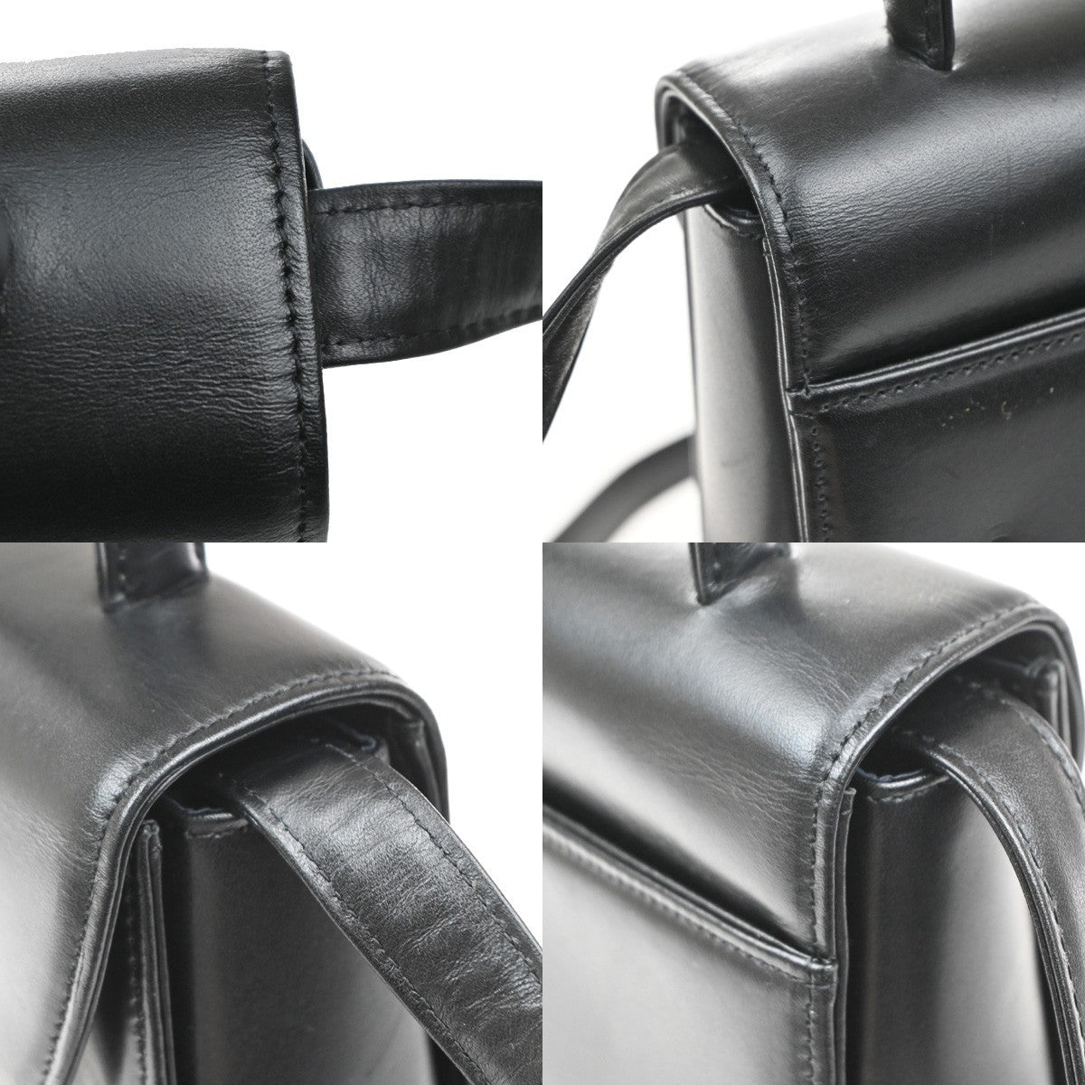 GIVENCHY Logo 2way Shoulder Hand Bag Leather Black GHW Japan 05MA543