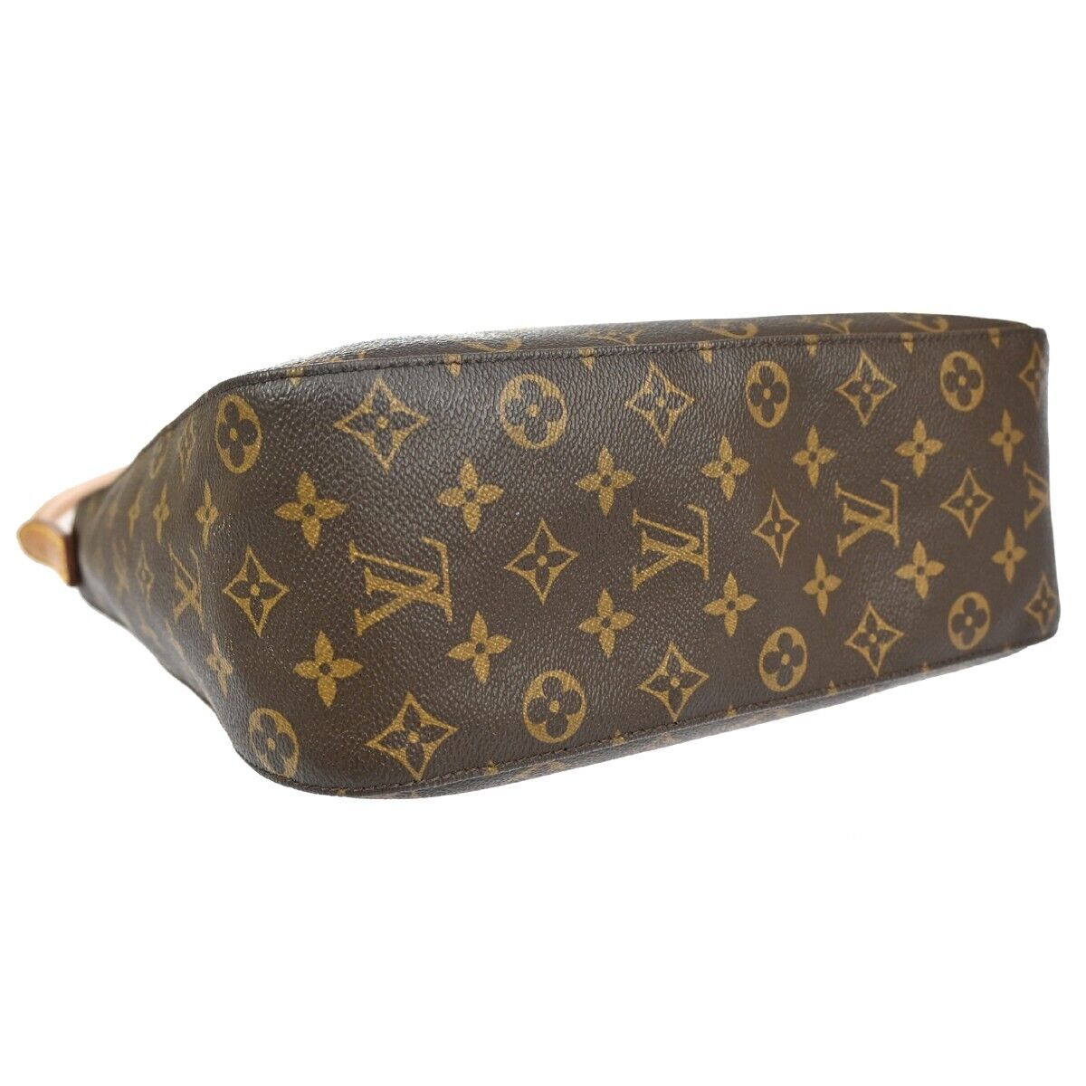 LOUIS VUITTON Logo Looping GM Shoulder Bag Monogram Leather Brown M51145 73ED287