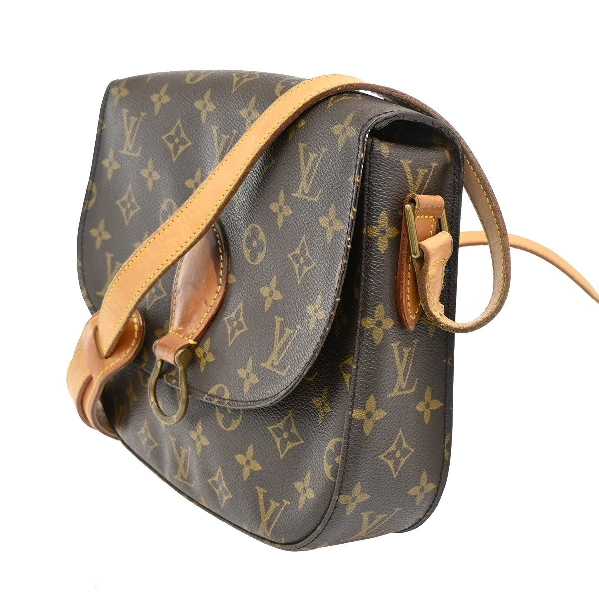 LOUIS VUITTON Saint Cloud GM Shoulder Bag Monogram Leather Brown M51242 32KB540