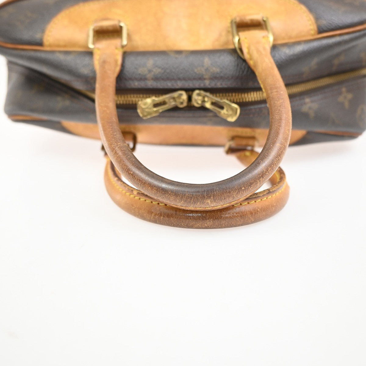 LOUIS VUITTON LV Logo Deauville Hand Bag Monogram Leather Brown M47270 37YH878