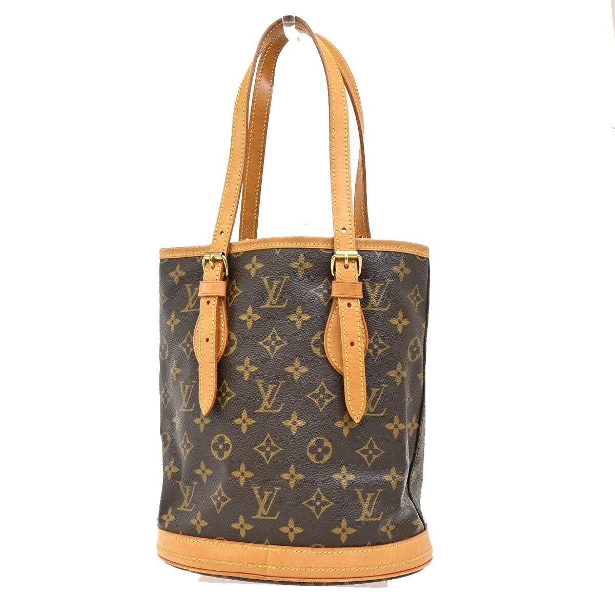 LOUIS VUITTON BUCKET PM Shoulder Tote Bag Monogram Leather Brown M42238 82EE587