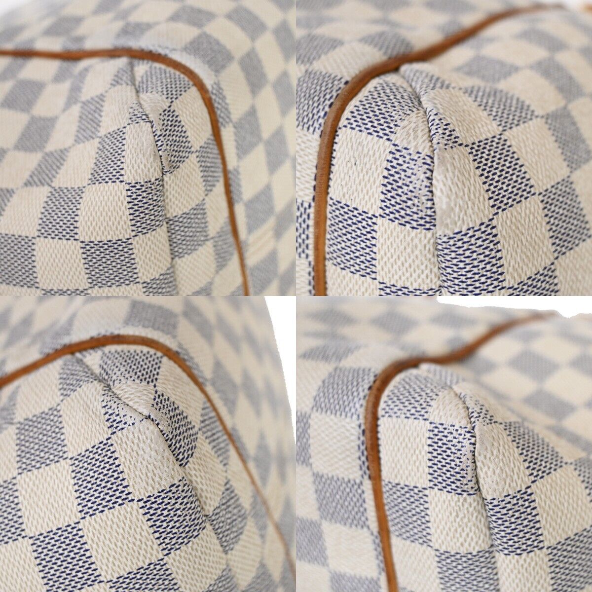 LOUIS VUITTON Totally MM Shoulder Bag Damier Azur Leather White N51262 20FA324
