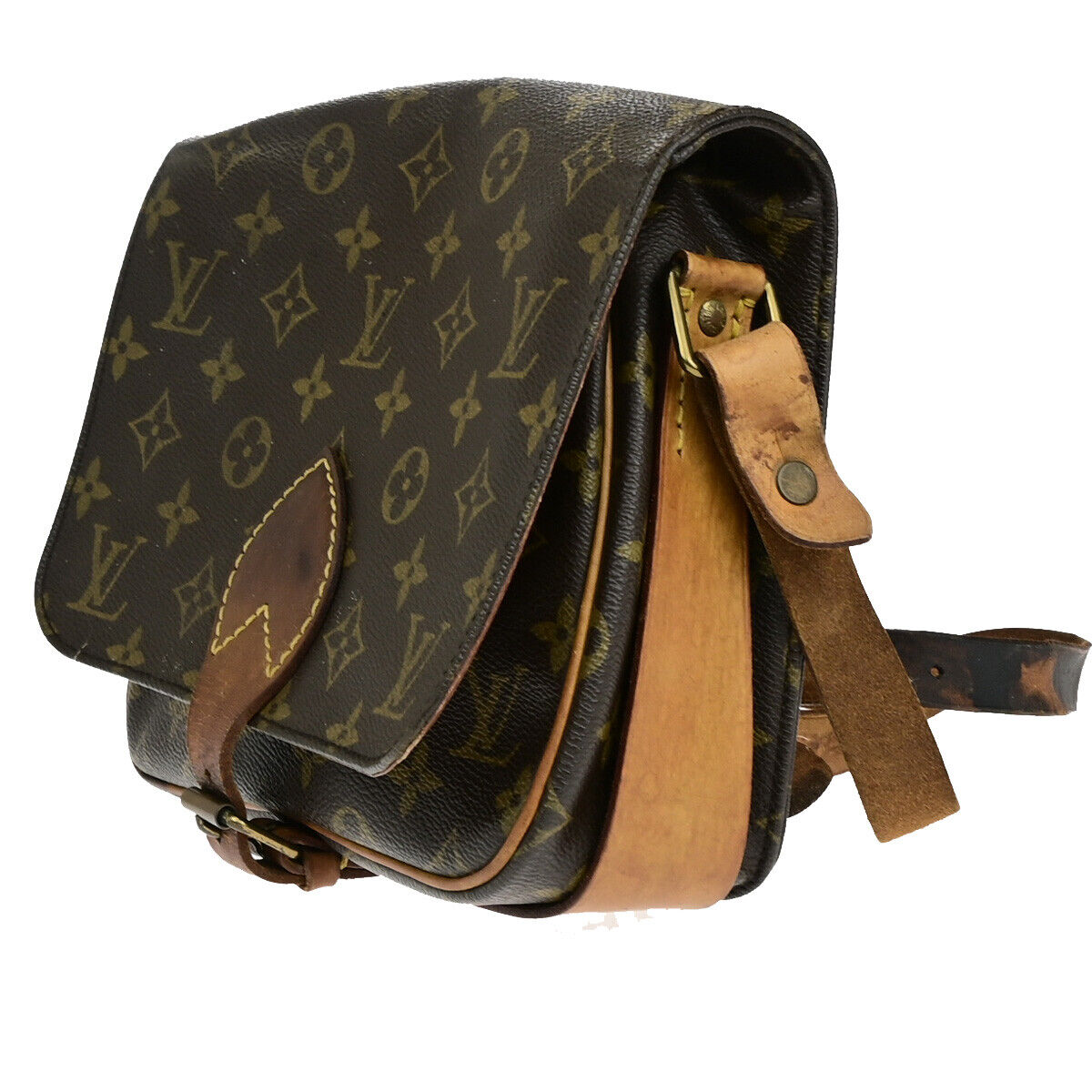 LOUIS VUITTON Cartouchiere MM Shoulder Bag Monogram Leather Brown M51253 68YF331