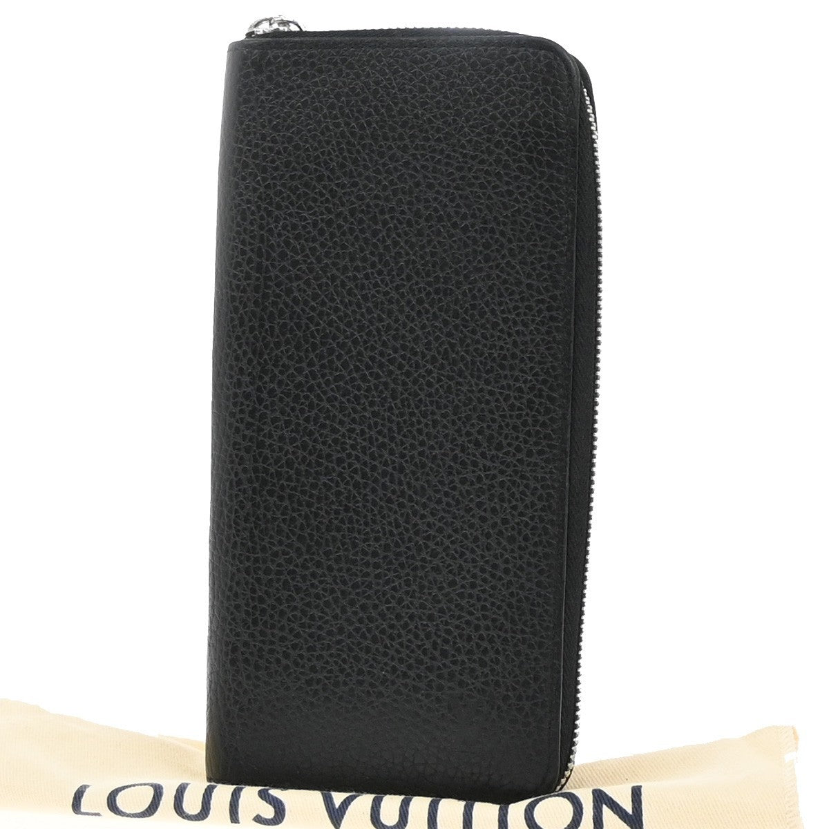 LOUIS VUITTON Vertical Long Zippy Wallet Bifold Taurillon Black M58412 33KP080