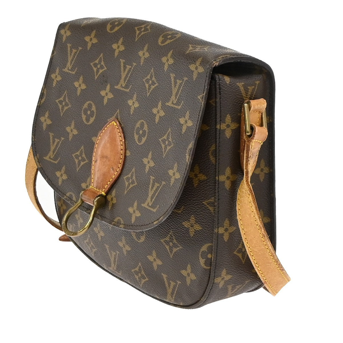 LOUIS VUITTON Saint Cloud GM Shoulder Bag Monogram Leather Brown M51242 66YJ074