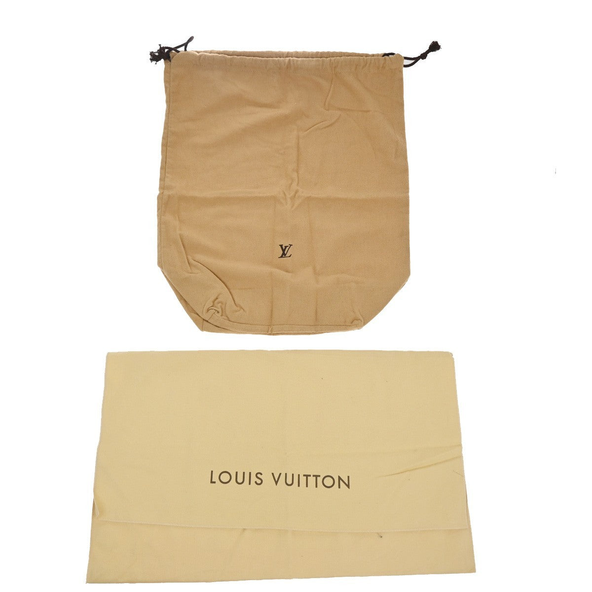 LOUIS VUITTON Logo 10 Set Dust Bag Drawstring Canvas Cotton Beige Brown 09KC806