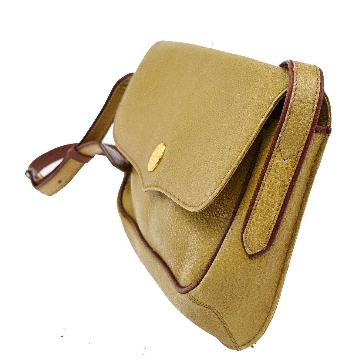 MUST DE CARTIER 2C Logo Bicolor Shoulder Bag Leather Yellow Red 61TA698