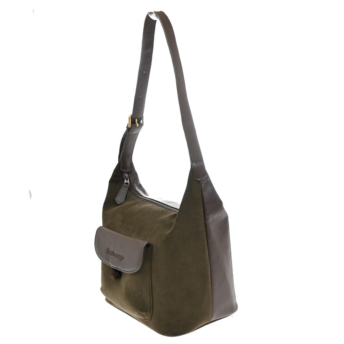 Burberrys Logo Shoulder Bag Nova Check Leather BrownGHW 07YH780
