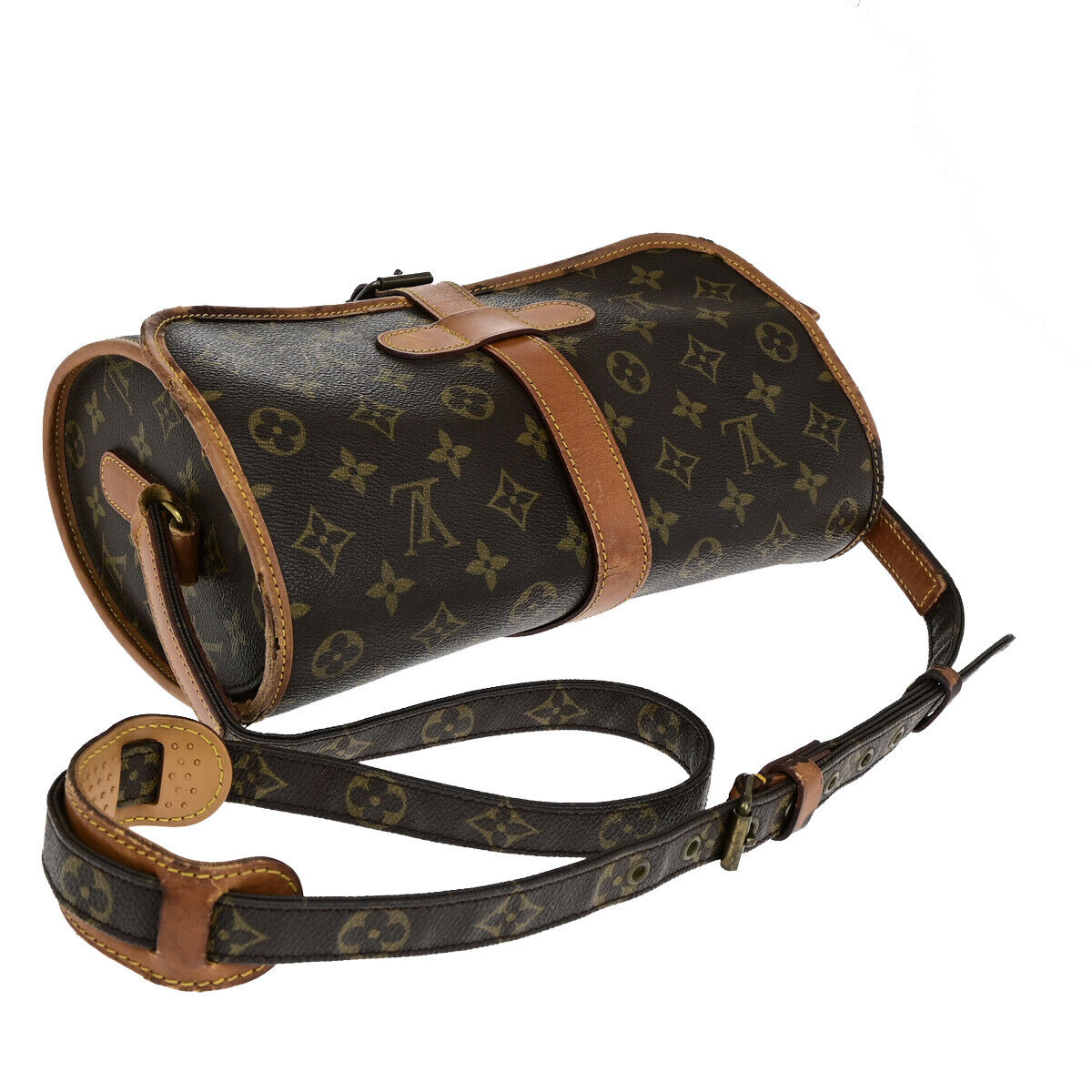 LOUIS VUITTON Logo Marne Shoulder Bag Monogram Leather Brown M51369 80YF508
