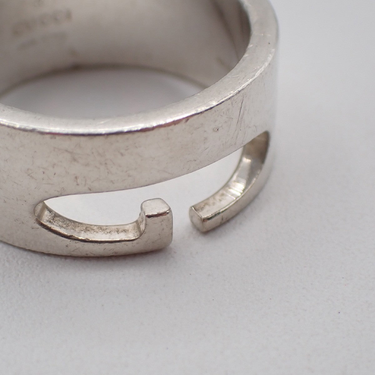 GUCCI G Logo Ring Silver 925 Size 21 Italy Accessory 07EG248