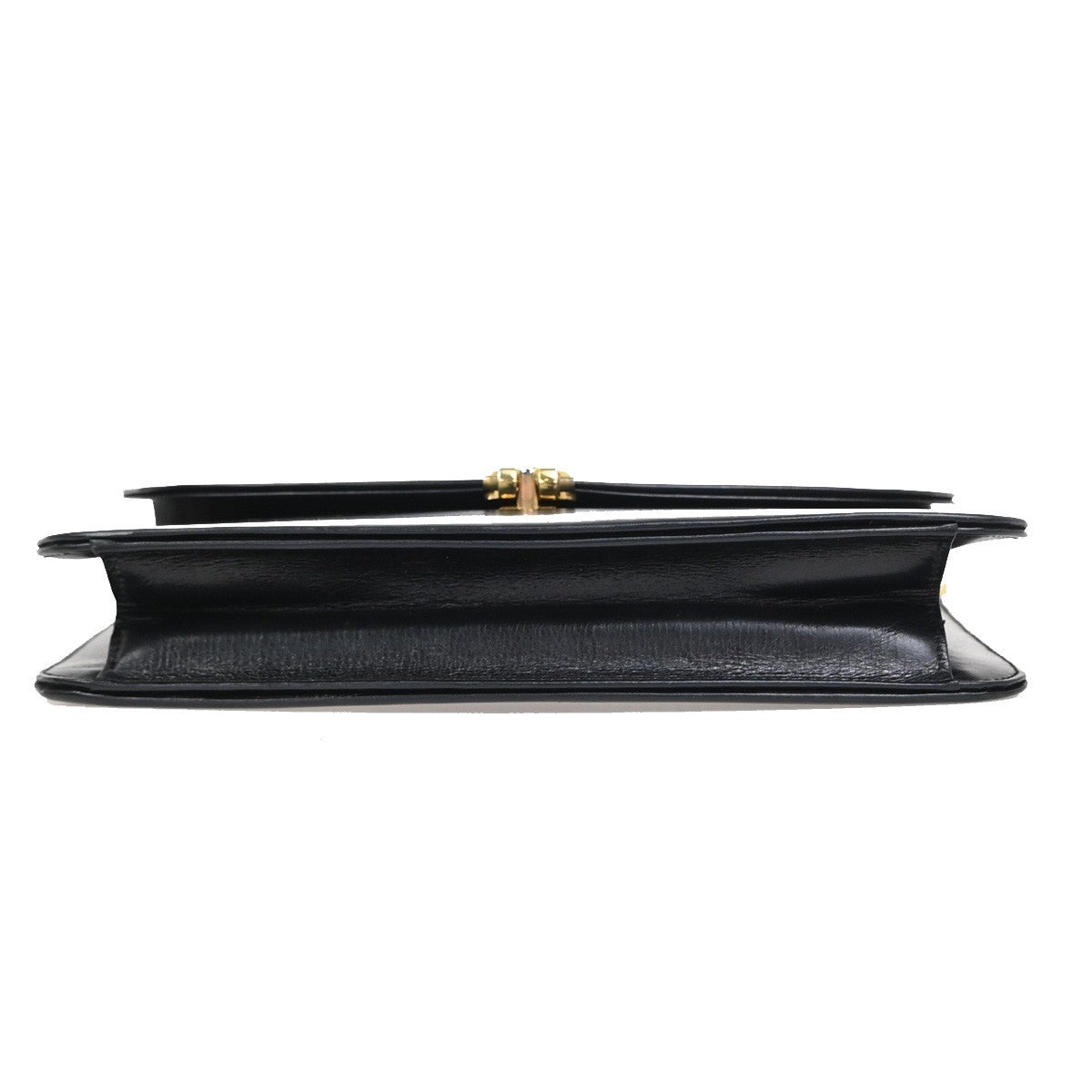 CHRISTIAN DIOR Logo Shoulder Bag Leather Black France GHW 31EG219