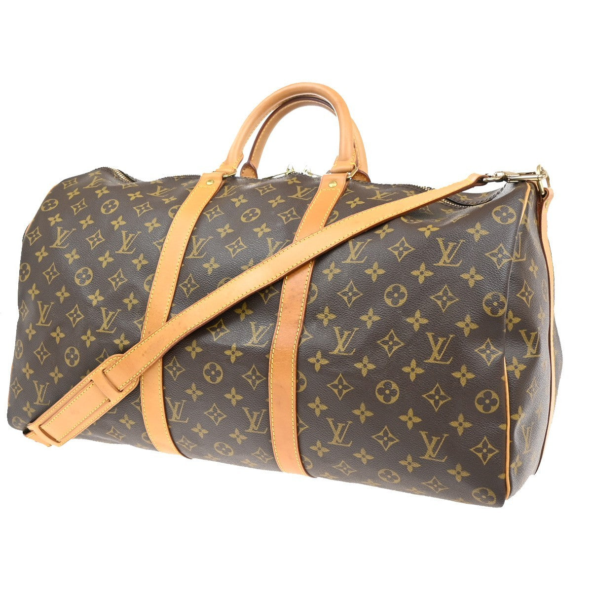 LOUIS VUITTON Keepall Bandouliere 50 2Way Hand Bag Monogram Brown M41416 99EF810