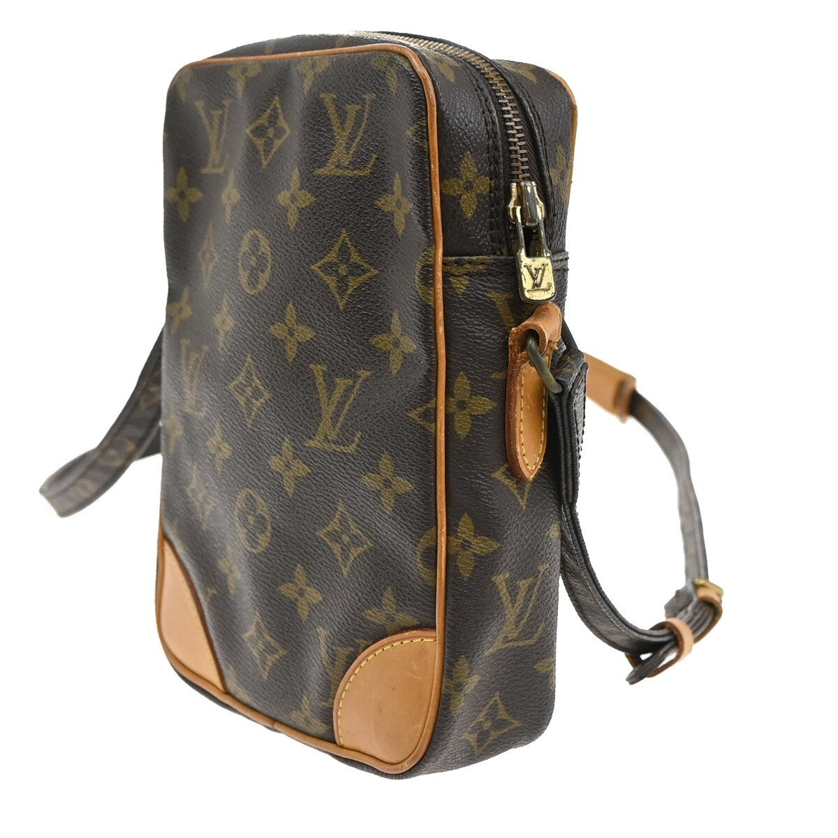 LOUIS VUITTON Danube Shoulder Bag Monogram Leather Brown France M45266 80EE553