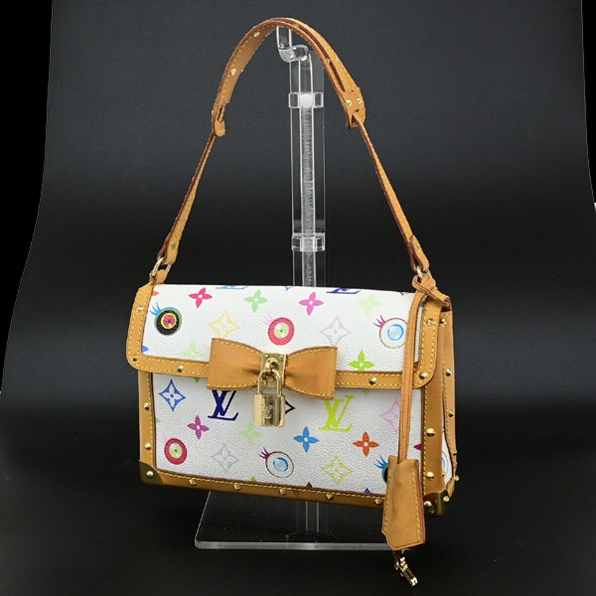 LOUIS VUITTON Eye Miss You Hand Bag Monogram Multi Color White M92055 307RF224