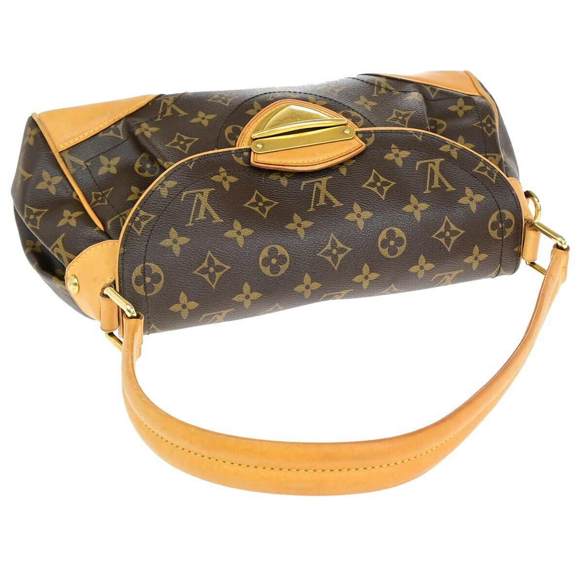 LOUIS VUITTON Logo Beverly MM Shoulder Bag Monogram Leather Brown M40121 12YE651