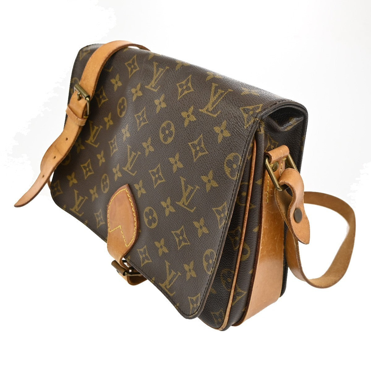 LOUIS VUITTON Cartouchiere GM Shoulder Bag Monogram Leather Brown M51252 83TA350