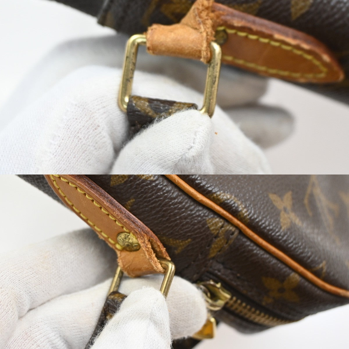 LOUIS VUITTON Danube Shoulder Bag Monogram Leather Brown France M45266 31SA063