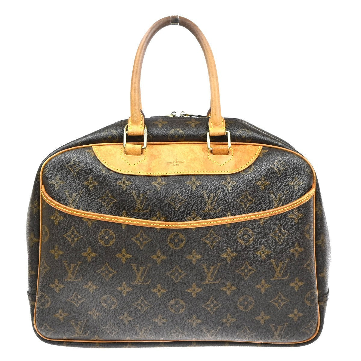 LOUIS VUITTON LV Logo Deauville Hand Bag Monogram Leather Brown M47270 81TA584