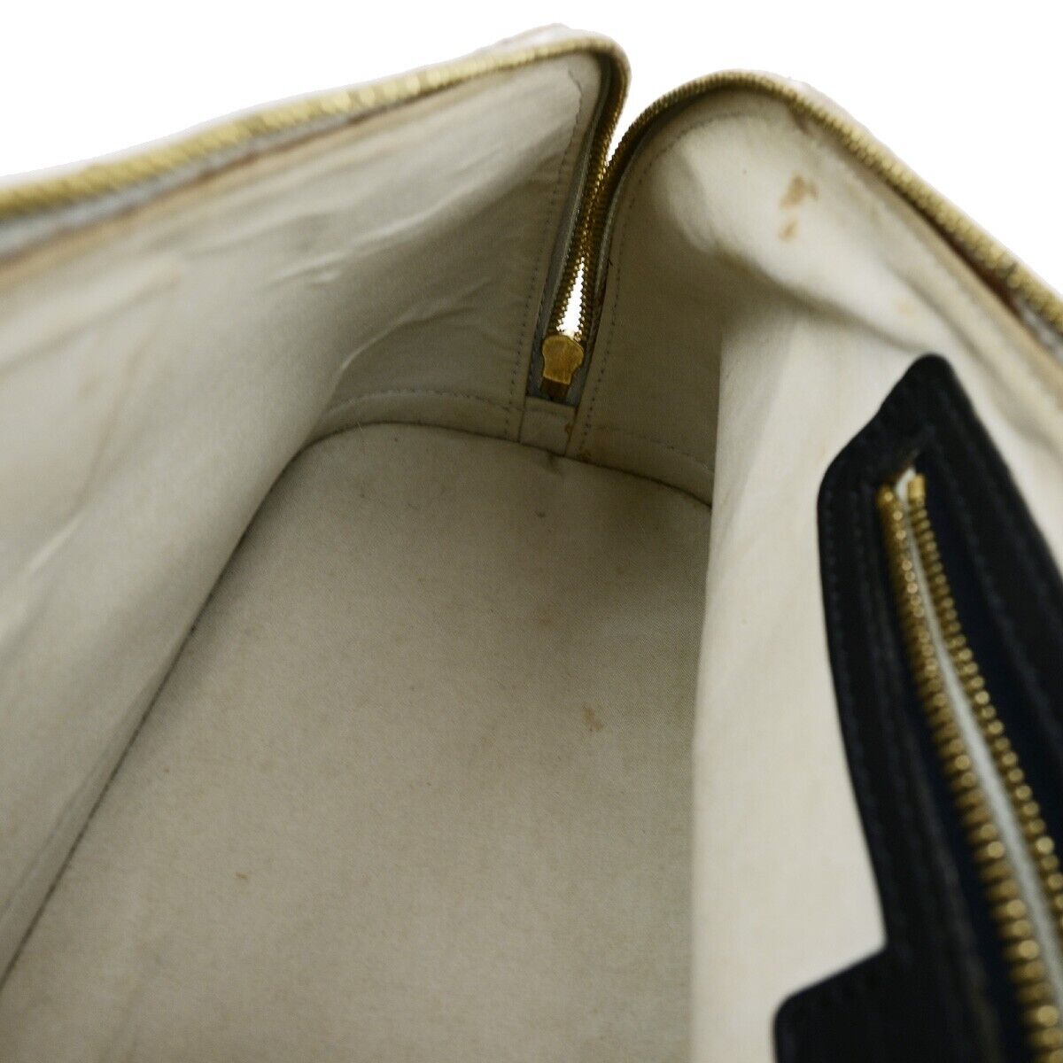 LOUIS VUITTON Logo Alma Long Hand Bag Monogram Mini Canvas Blue M92205 31ED365