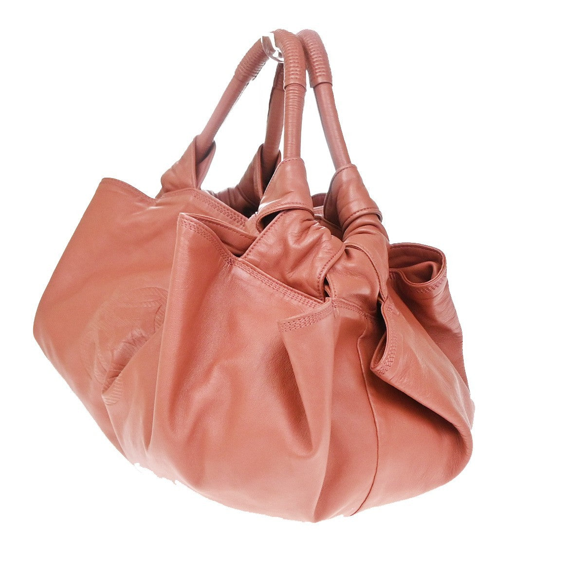 LOEWE Logo Nappa Aire Tote Hand Bag Leather Metallic Pink SHW Spain 84YJ099