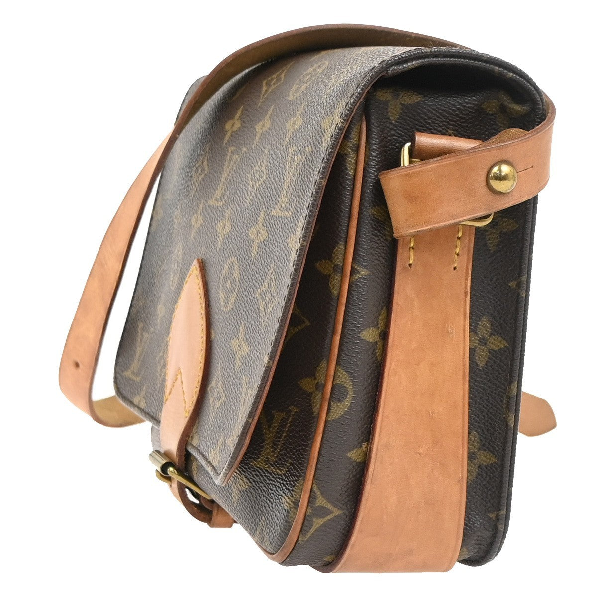 LOUIS VUITTON Cartouchiere MM Shoulder Bag Monogram Leather Brown M51253 89PA078
