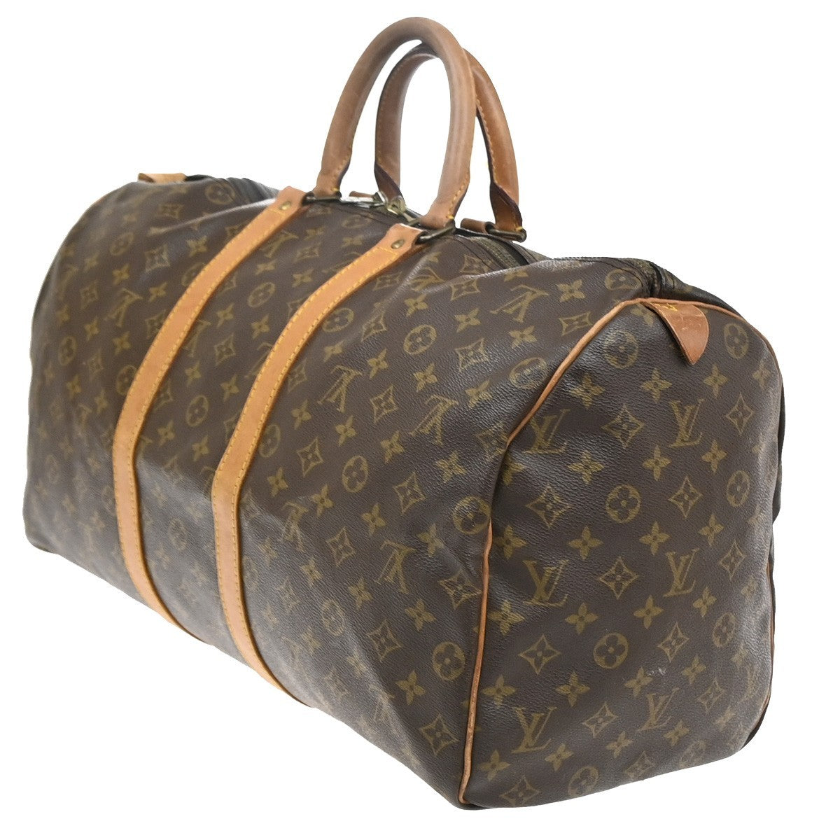 LOUIS VUITTON Keepall 50 Travel Hand Bag Monogram Leather Brown M41426 11YJ198