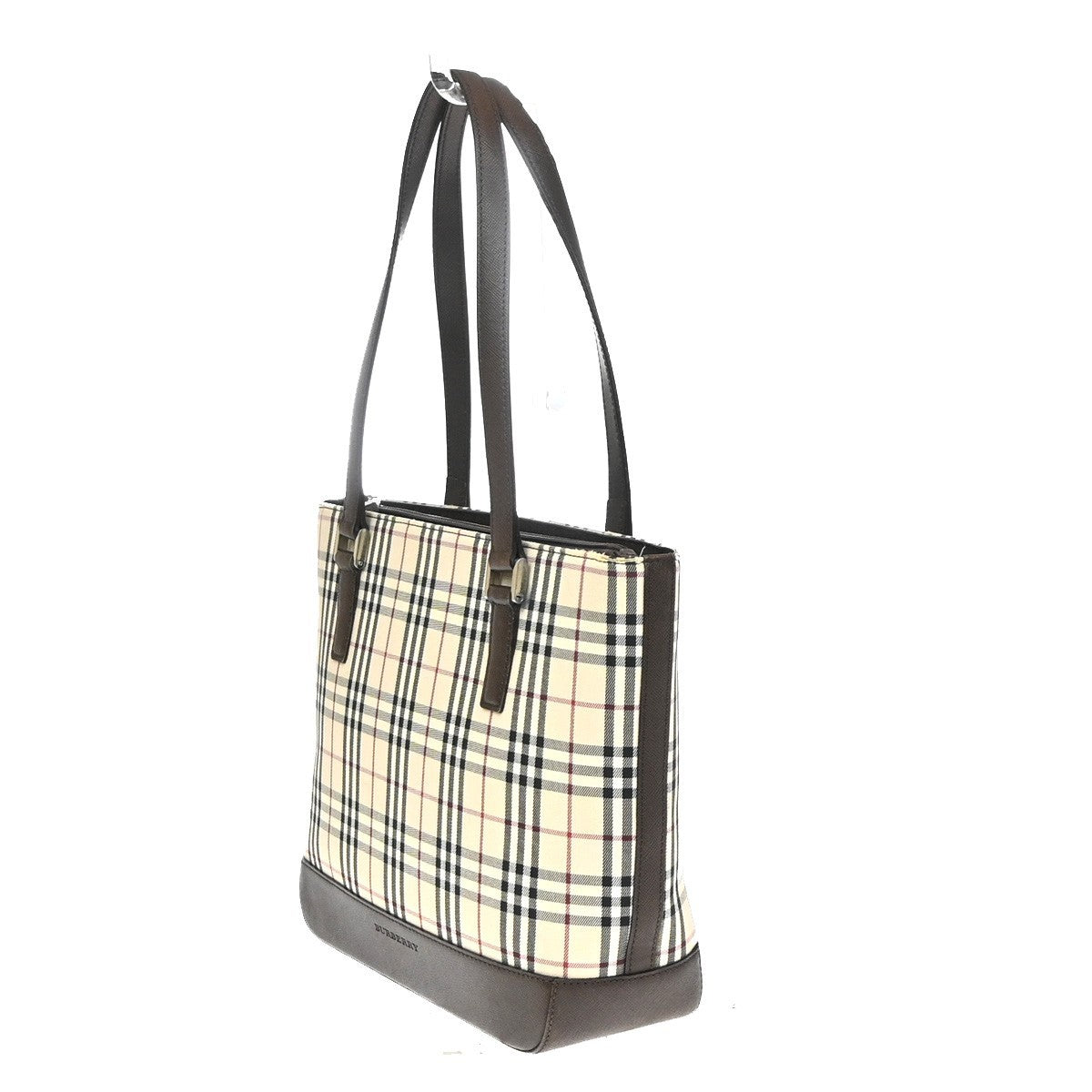 BURBERRY Logo Nova Check Shoulder Hand Bag Canvas Leather Beige Brown 38RQ001