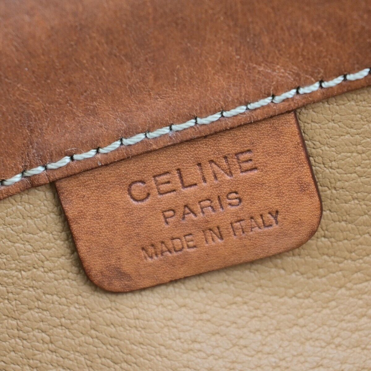 CELINE Logo Macadam Pattern Shoulder Tote Bag PVC Leather Brown GHW 67ED369