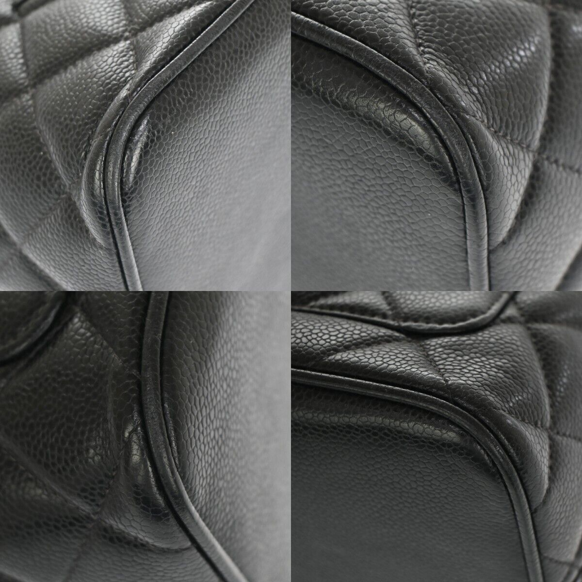 CHANEL CC Logo Medallion Shoulder Tote Bag Caviar Skin Leather BK SHW 672RJ010