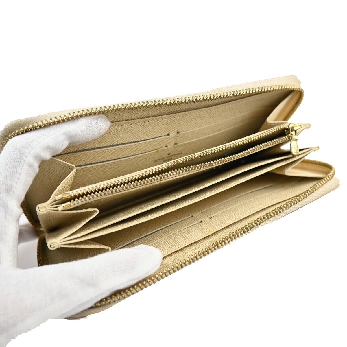 LOUIS VUITTON Zippy Wallet Long Bifold Damier Azur Leather WE N60019 65EA879