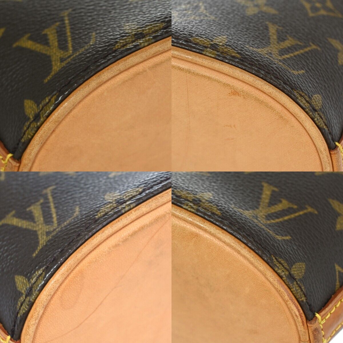 LOUIS VUITTON Logo Drouot Shoulder Bag Monogram Leather Brown M51290 99EA150