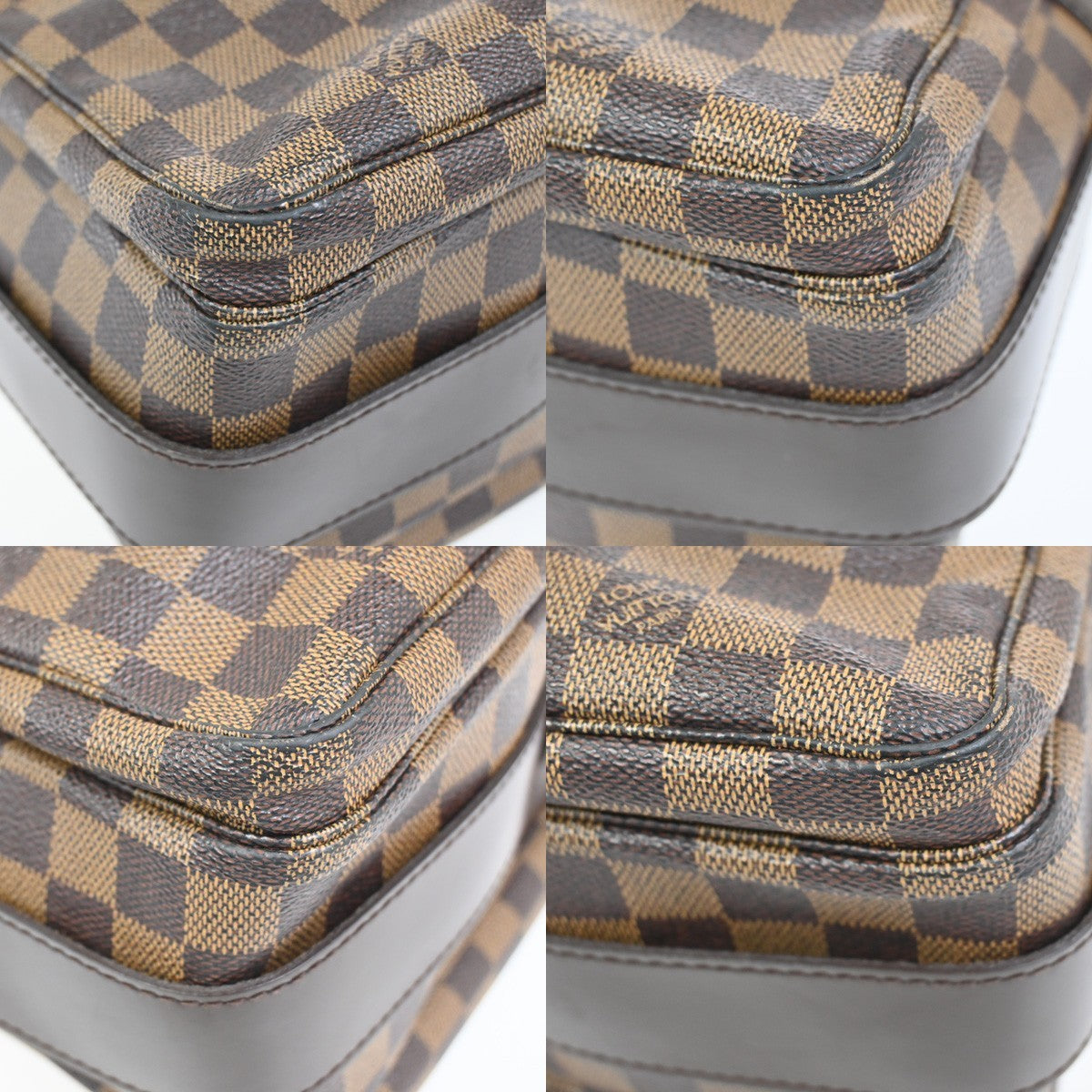 LOUIS VUITTON Naviglio Shoulder Bag Damier Ebene Leather Brown N45255 76YJ038