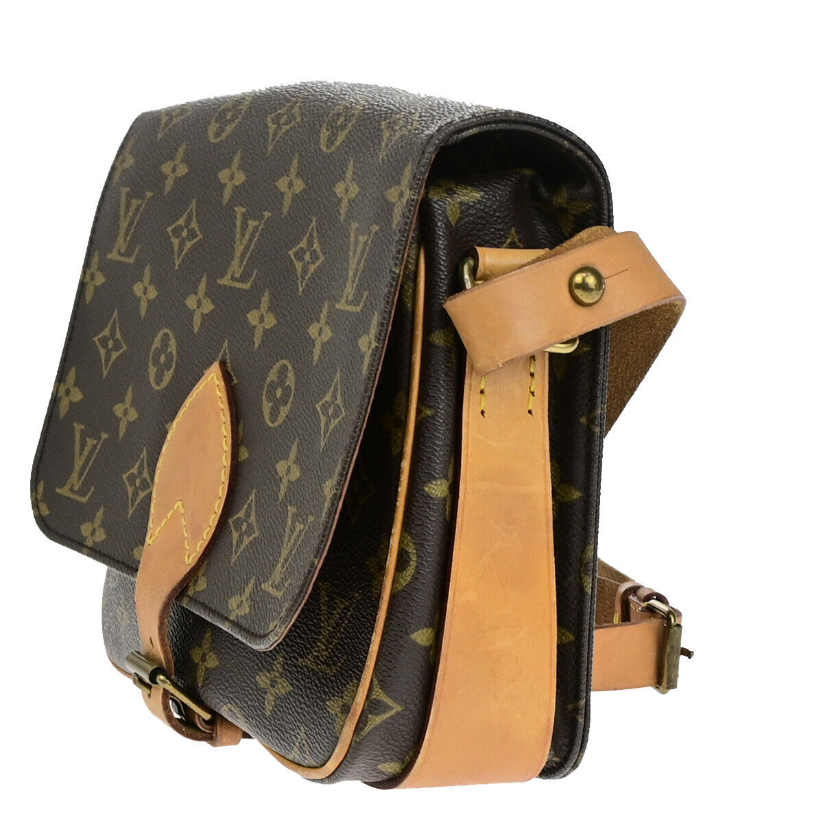 LOUIS VUITTON Cartouchiere MM Shoulder Bag Monogram Leather Brown M51253 86YF102