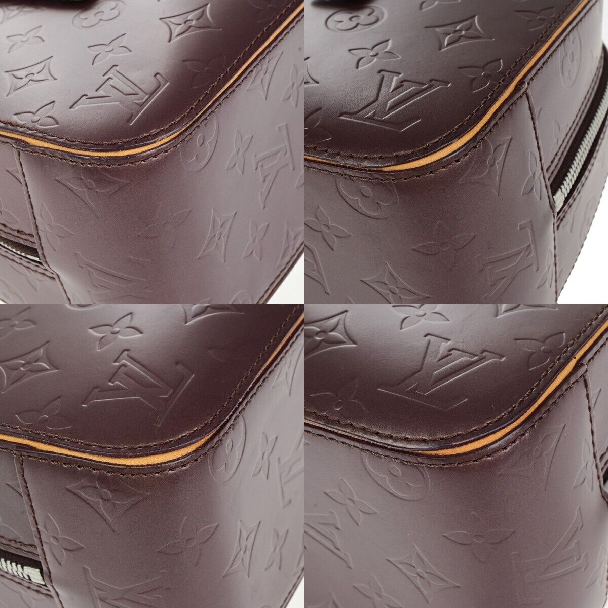 LOUIS VUITTON Shelton Shoulder Bag Monogram Mat Leather Purple M55176 82ED236